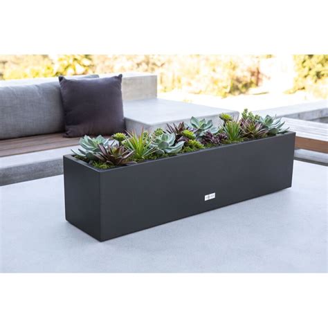 metallic series galvanized steel planter box by veradek|Veradek Block Series Long Box Planter .